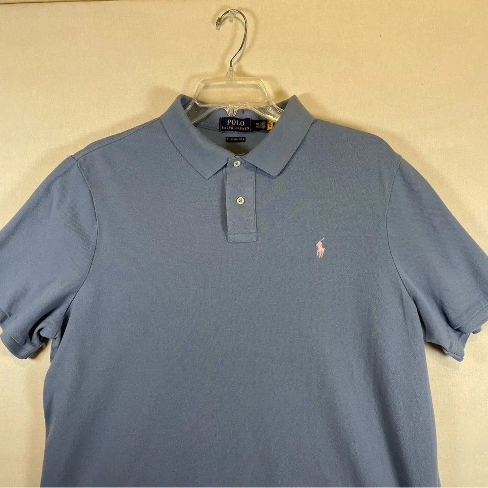 Polo Ralph Lauren Classic Fit Polo Shirt XXL Blue / pink 100% Cotton